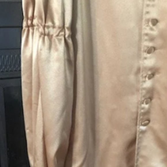 UNIQUE Unisex Gold Poet Satin Blouse - Picture 4 of 7